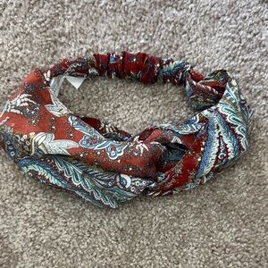 Paisley Print Headband in Red and Blue